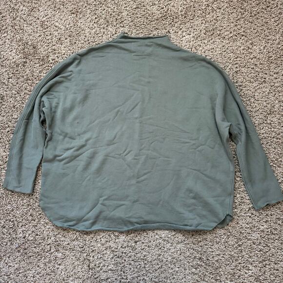 NEW Frank & Eileen Effie Long-Sleeve Funnel Neck Capelet Pine Triple Fleece Sz L - Picture 6 of 7